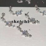Bling Star Zircon Titanium Steel Studs, Exquisite Star Ear Cuffs & Dangle Earrings - Image 3