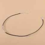 Black Leather Rope Metal Tube Necklace Women's Short Neck Collar Necklace Choker Women's Clavicle Chain - Image 5