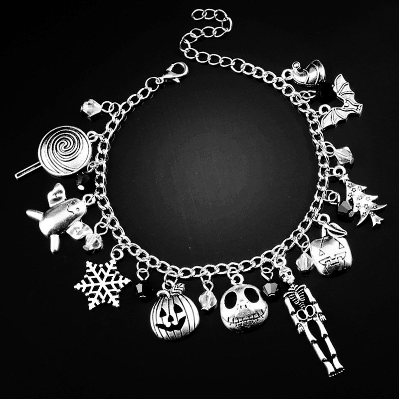 1202569184343.jpg Fright Christmas Night Bracelet Bangle Snowflake Crystal Beads Charm Bracelet Christmas Gift - Image 1