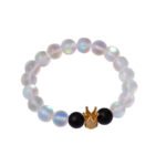 2pcs/set 8mm Stone Beaded Bracelet Lovers Crystal Crown Couple Bracelets & Bangles Pulsera - Image 2