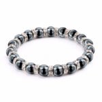 Haematite Beaded Bracelet Single Circle Couple Micro Inlay Rhinestones - Image 5