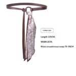 Scarf Belt Accessories For Wome Silk Ribbon Waist Chain Leather - Image 3