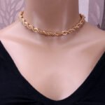 IngeSight.Z Goth Gothic Metal Twisted Rope Chain Choker Necklace Simple Minimalist Short Clavicle Collar Neck Necklaces Jewelry - Image 4