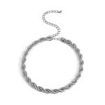 IngeSight.Z Goth Gothic Metal Twisted Rope Chain Choker Necklace Simple Minimalist Short Clavicle Collar Neck Necklaces Jewelry - Image 6