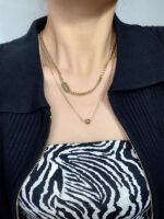 Personality Pendant Double Layered Titanium Steel Clavicle Chain Necklace Female Trendy - Image 3