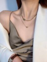 Personality Pendant Double Layered Titanium Steel Clavicle Chain Necklace Female Trendy - Image 4