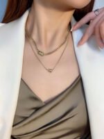 Personality Pendant Double Layered Titanium Steel Clavicle Chain Necklace Female Trendy - Image 2