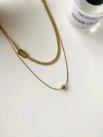 Personality Pendant Double Layered Titanium Steel Clavicle Chain Necklace Female Trendy - Image 5