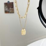 Punk Vintage Multi Layer Tag Pendant Necklace For Women 2 Layered Glod Portrait Choker Chain Necklace Jewelry - Image 4