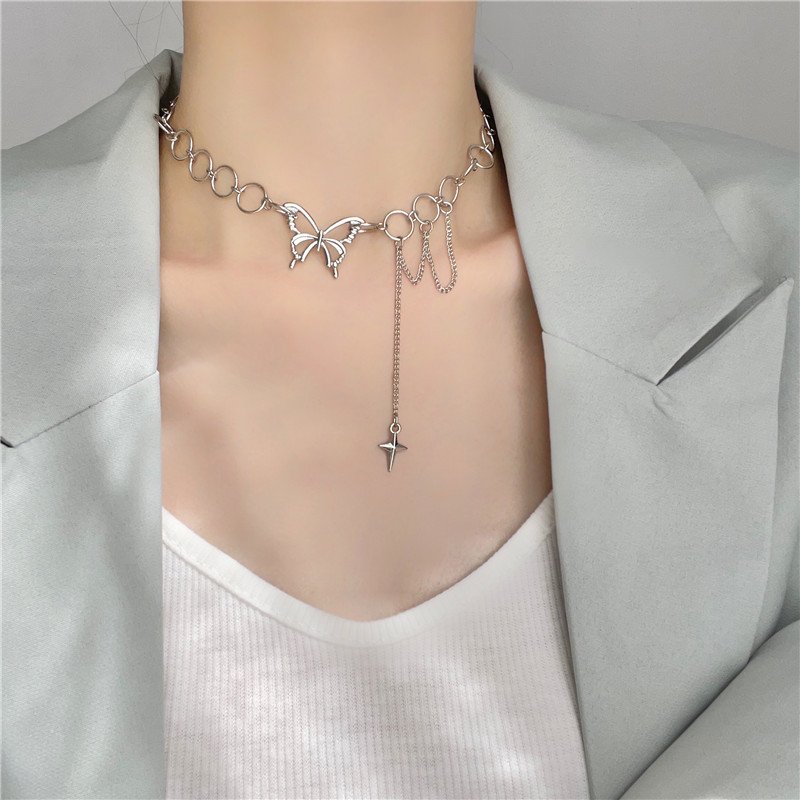 1623646392151.jpg Ladies Butterfly Necklace Pendant Clavicle Chain Necklace - Image 1