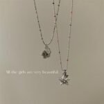 Sweet Cool Beaded Necklace Pentagram Clavicle Chain Twin - Image 6
