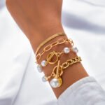 Retro Pearl Chain Beaded Bracelet - Image 8