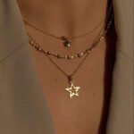 Hollow Pentagram Pendant Necklace Creative Personality Retro Multi-layer Twin Clavicle Chain - Image 9