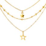 Hollow Pentagram Pendant Necklace Creative Personality Retro Multi-layer Twin Clavicle Chain - Image 10