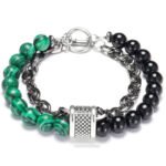 Beaded Chain Double Men's Bracelet - Image 2