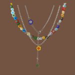 Colored Flowers Clavicle Chain Design Sense Twin Necklace - Image 6