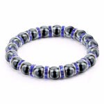 Haematite Beaded Bracelet Single Circle Couple Micro Inlay Rhinestones - Image 4