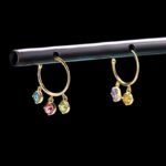 Earrings 9K Real Gold Natural Stone Crystal Ear Cuffs - Image 2