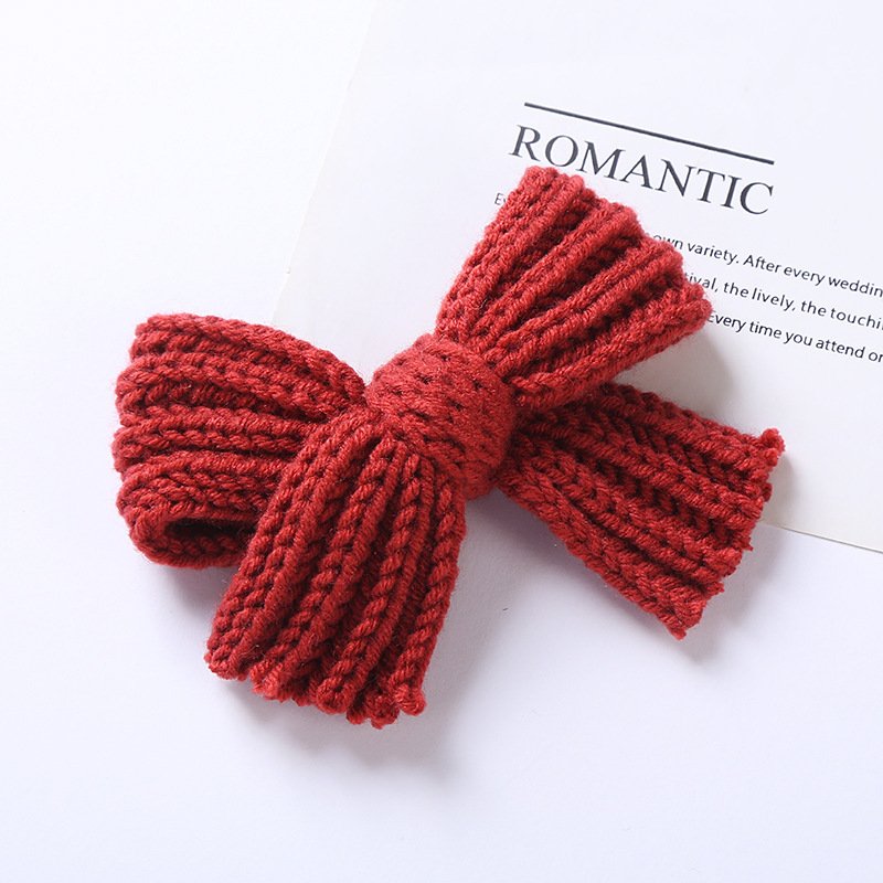 2ed33c54-2b59-4063-8cfd-31be348ee391.jpg Girls' Yarn Bow Hair Maca Color Pair Clips - Image 1