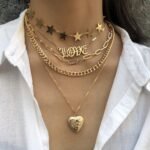 Vintage Multi-Layered Love Heart Boho Pendant Choker Necklace