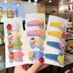 Children's Hair Ornaments Cartoon Fruit Hair Clips Women's Colorful Quicksand - Image 2
