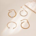 Hollow Metal Fashion Bangle Rhinestone Versatile Chain Bracelet - Image 9