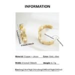 Rose Gold Honeycomb Hoop Earrings, Light Luxury Bold Ear Cuffs For Women - Image 3