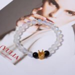 2pcs/set 8mm Stone Beaded Bracelet Lovers Crystal Crown Couple Bracelets & Bangles Pulsera - Image 4