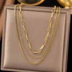 Three-layer Twin Necklace Female Niche Clavicle Chain - Image 2