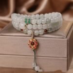 Chinese Style Retro Multi-circle Hetian Jade Beaded Bracelet - Image 2