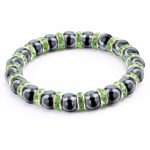 Haematite Beaded Bracelet Single Circle Couple Micro Inlay Rhinestones - Image 3