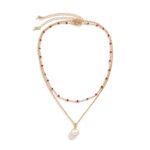 Simple Pearl Double Layered Clavicle Chain Necklace - Image 8