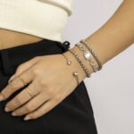 Hollow Metal Fashion Bangle Rhinestone Versatile Chain Bracelet - Image 8