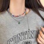 Colored Flowers Clavicle Chain Design Sense Twin Necklace - Image 4