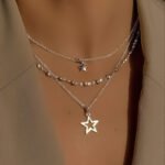 Hollow Pentagram Pendant Necklace Creative Personality Retro Multi-layer Twin Clavicle Chain - Image 7