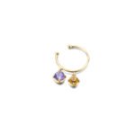 Earrings 9K Real Gold Natural Stone Crystal Ear Cuffs - Image 3