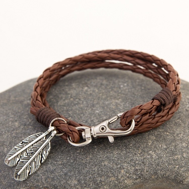 6623794066121.jpg Fashion Jewelry Leather Charm Friendship Bracelets & Bangles - Image 1