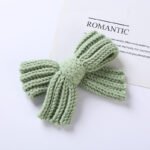 Girls' Yarn Bow Hair Maca Color Pair Clips - Image 4