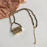 Women's Fashion PU Leather Knitted Chain Cummerbunds Female Dress Corsets Waistband Belts Decoration Narrow Belt - Image 4