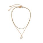 Simple Pearl Double Layered Clavicle Chain Necklace - Image 9