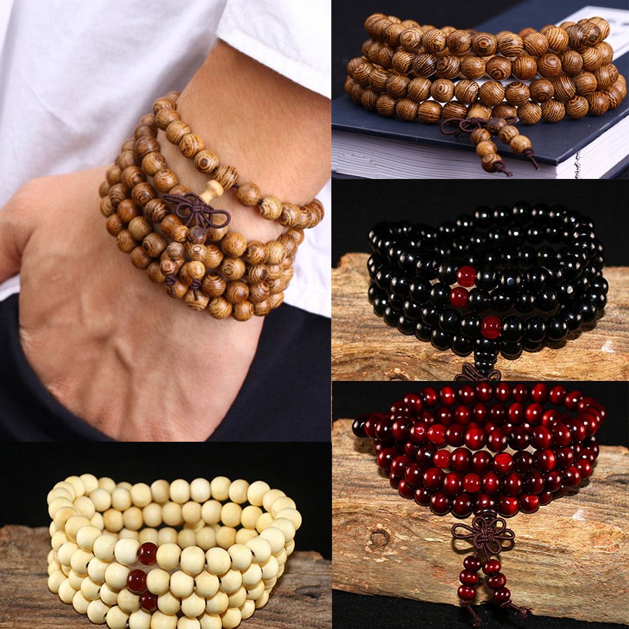 8153226360854.jpg Beaded Knot black ebony Men Bracelets Bangles - Image 1