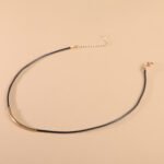Black Leather Rope Metal Tube Necklace Women's Short Neck Collar Necklace Choker Women's Clavicle Chain - Image 6