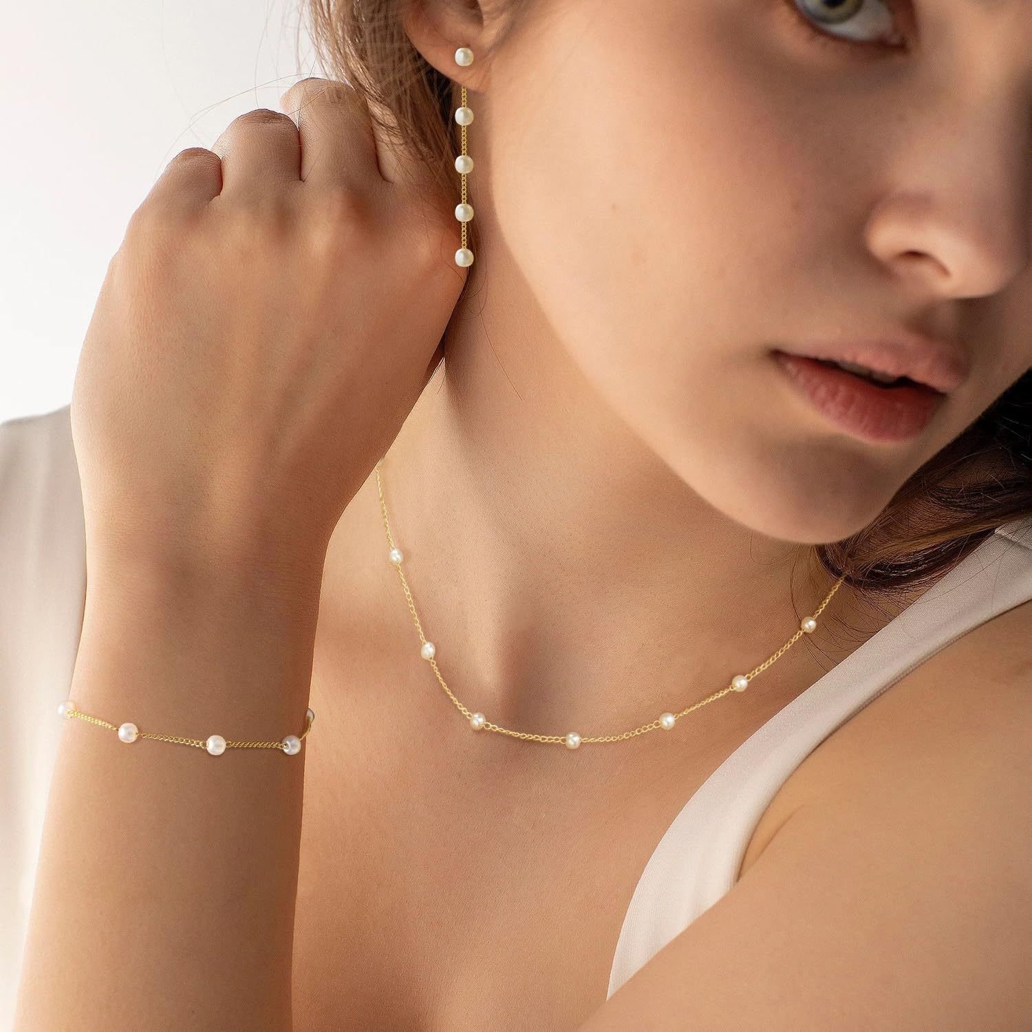 8c2ac0e9-0b10-4f13-9aa3-a065e8131036.jpg Double-layer Twin Pearl Necklace Necklace Clavicle Chain Light Luxury Minority Pendant - Image 1