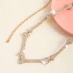 Metal Waist Chain Decorative Belt Dress Suit Chain Accessories Rhinestone Bone Shaped Belt - Image 9