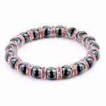 Haematite Beaded Bracelet Single Circle Couple Micro Inlay Rhinestones - Image 2