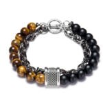Beaded Chain Double Men's Bracelet - Image 4