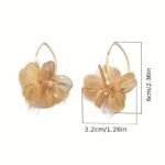 Dangle Flower Earrings For Women  2 Style Floral Drop Hoop Earrings, Statement Trendy Dangle Earrings Jewelry - Image 5