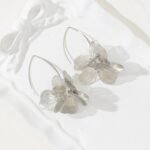 Dangle Flower Earrings For Women  2 Style Floral Drop Hoop Earrings, Statement Trendy Dangle Earrings Jewelry - Image 7