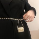 Women's Fashion PU Leather Knitted Chain Cummerbunds Female Dress Corsets Waistband Belts Decoration Narrow Belt - Image 3