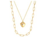 Double Layers Loving Heart Chain Twin Necklace Female Clavicle Chain - Image 7